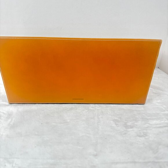 Levenger Morgan Full Grain Tan Smooth Leather Desk Top Organizer Caddy Office - Picture 7 of 15